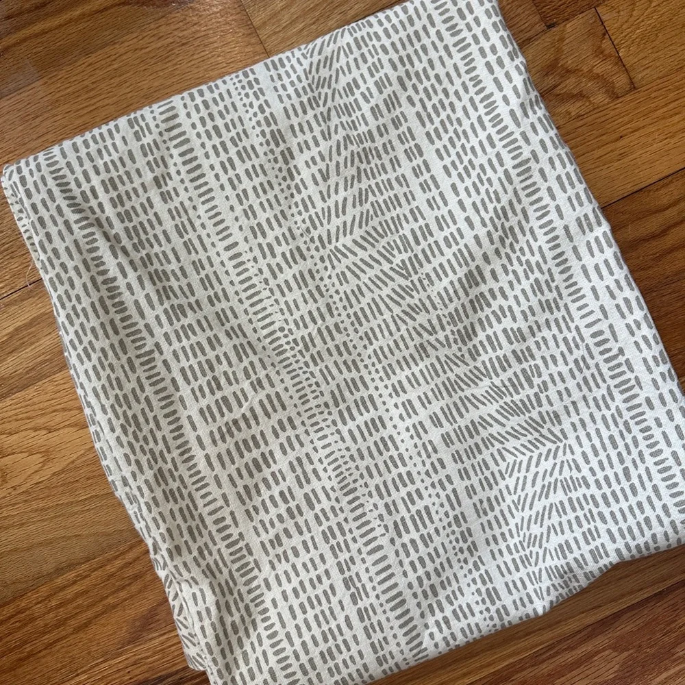 West Elm Cream and Gray 100% Cotton Curtain 48x96”